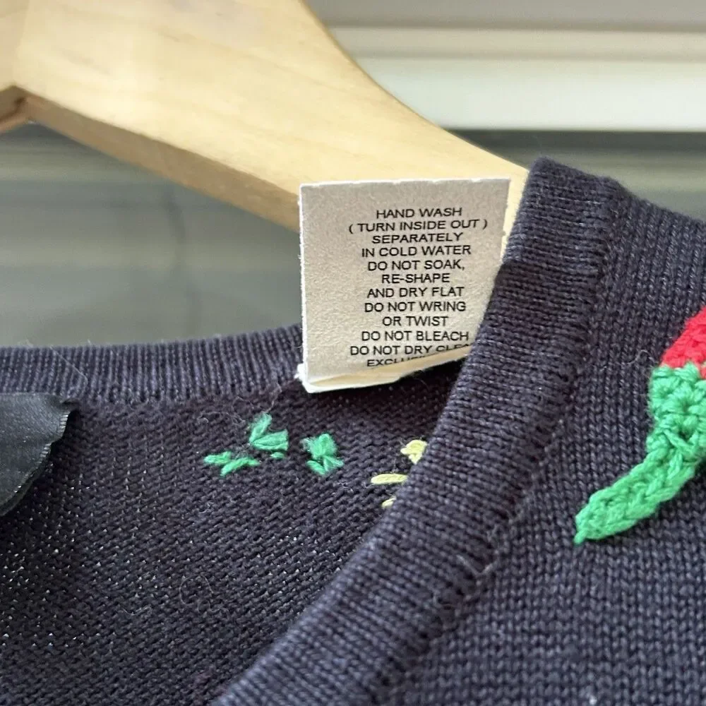 Christina Rotelli Cat Sweater Cat Fiesta 3D Size Small Mexican Margarita Vintage - Picture 8 of 12